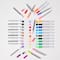 Tulip; Tulip® Graffiti Rainbow 30 Piece Permanent Bullet Tip Fabric Marker Set; Category:Fabric Paint; Image:3